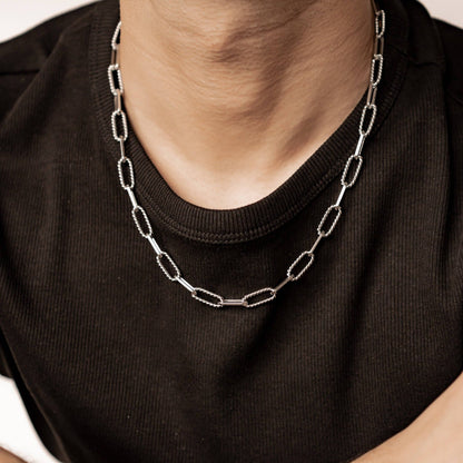 Twisted Paperclip Chain Necklace Waterproof