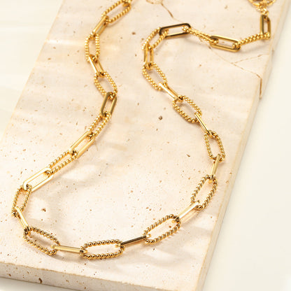 Twisted Paperclip Chain Necklace Waterproof