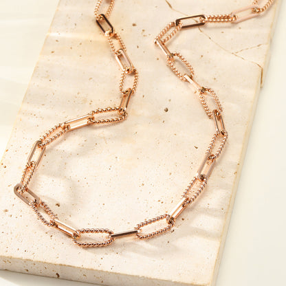 Twisted Paperclip Chain Necklace Waterproof