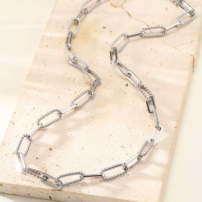Twisted Paperclip Chain Necklace Waterproof