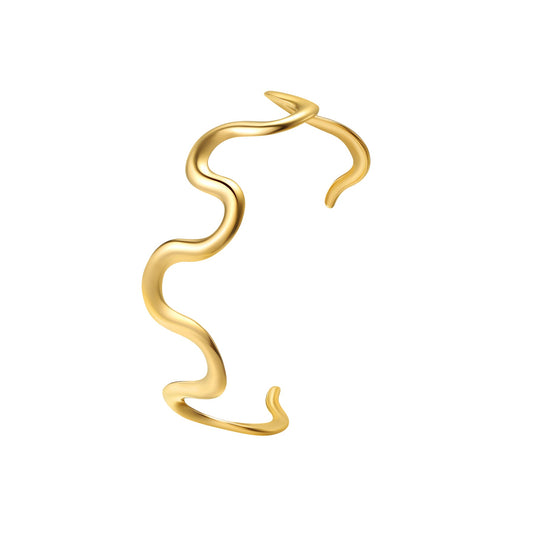 Wavy Flow Open Cuff Bracelet