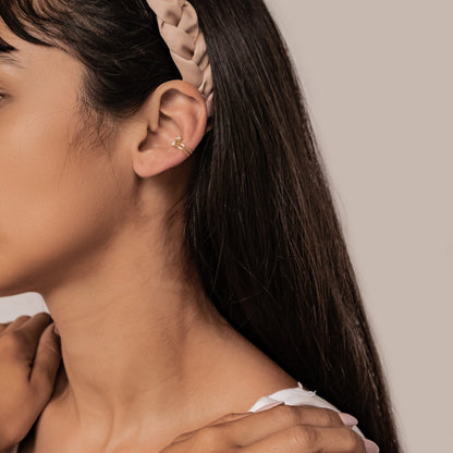 Wavy Pavé Ear Cuff Sterling Silver