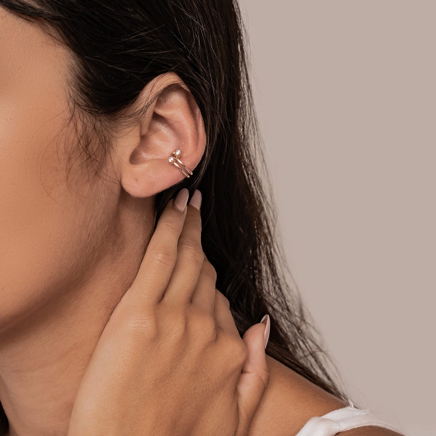 Wavy Pavé Ear Cuff Sterling Silver