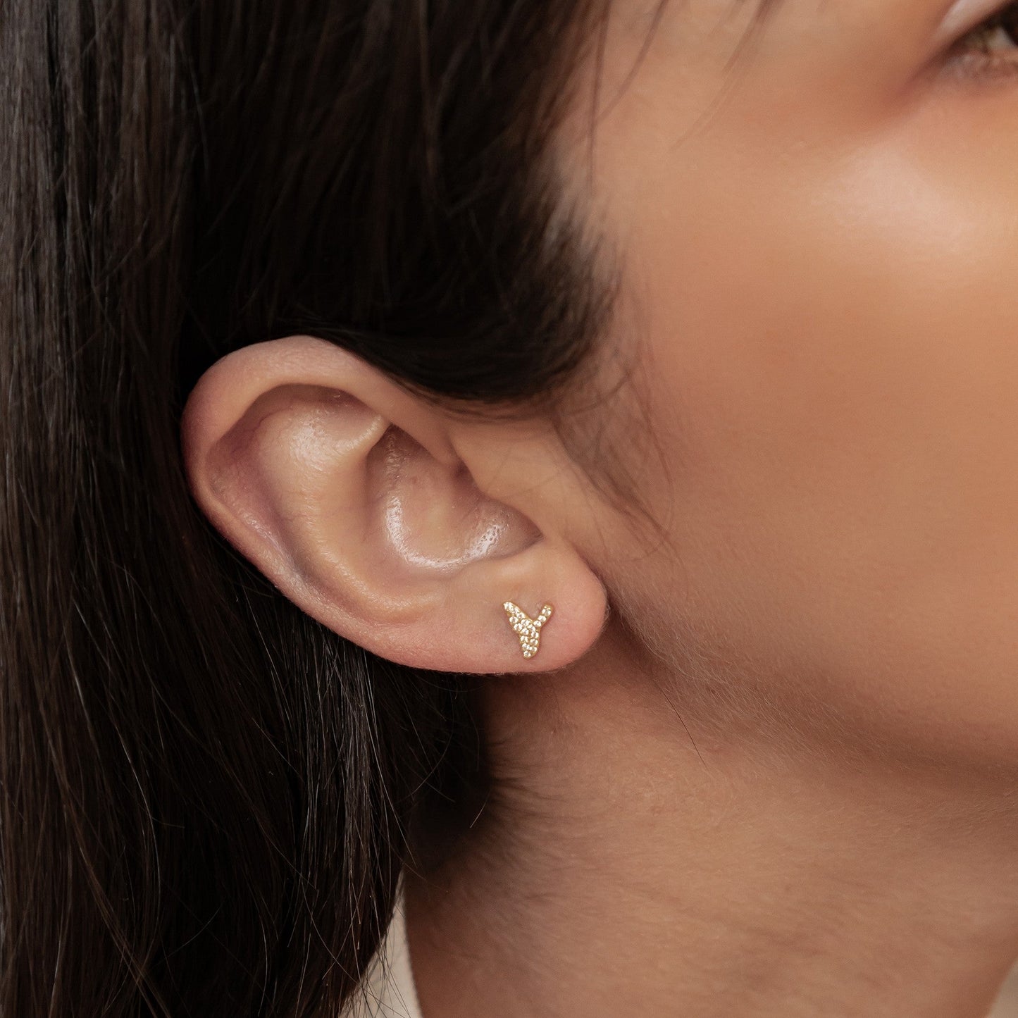 Whale Tail Sparkle Stud Earrings Sterling Silver