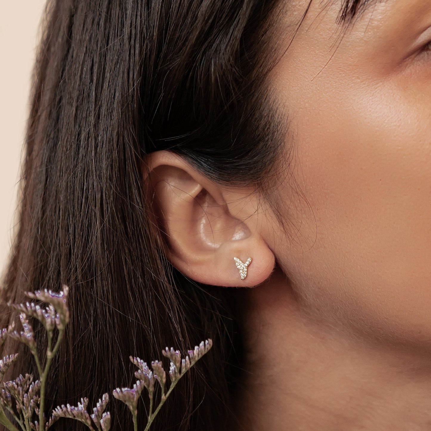 Whale Tail Sparkle Stud Earrings Sterling Silver