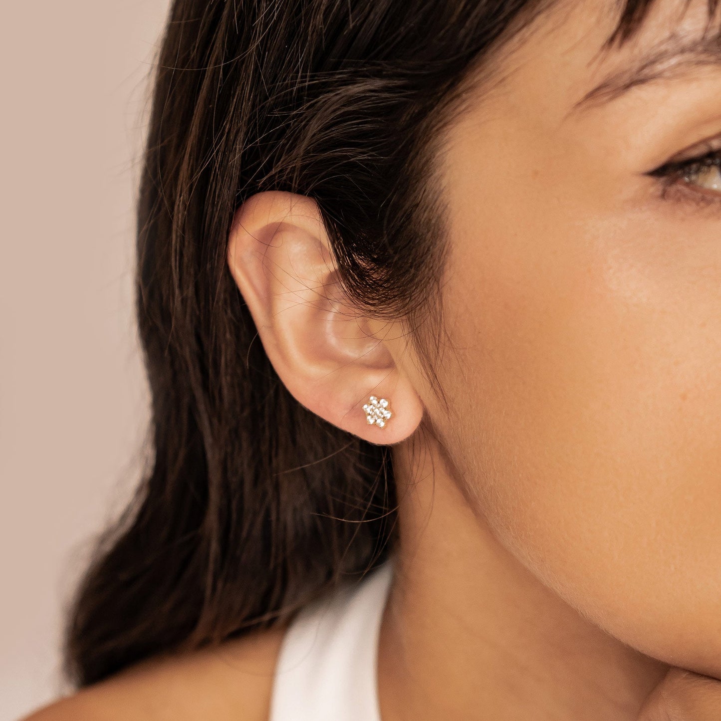 Zirconia Bloom Stud Earrings Sterling Silver