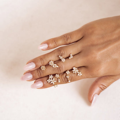 Zirconia Bloom Stud Earrings Sterling Silver