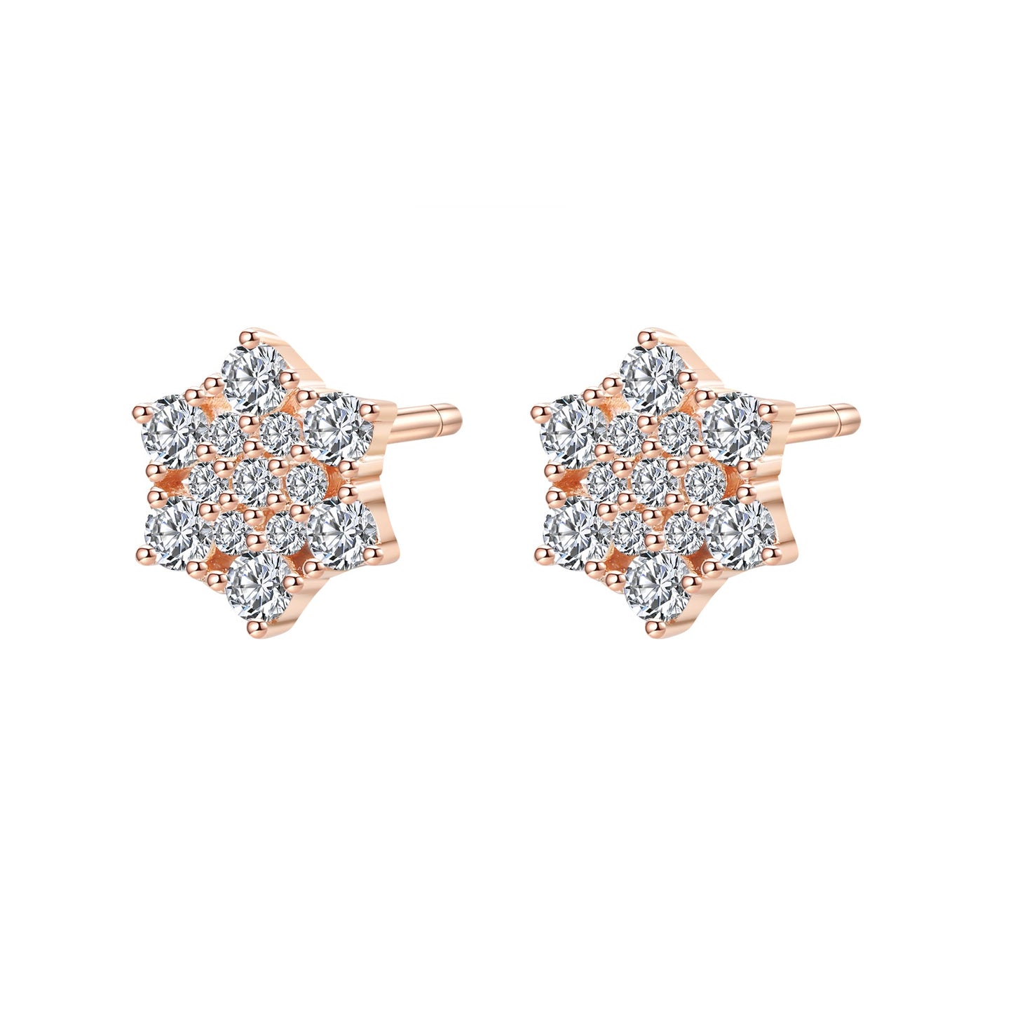 Zirconia Bloom Stud Earrings Sterling Silver