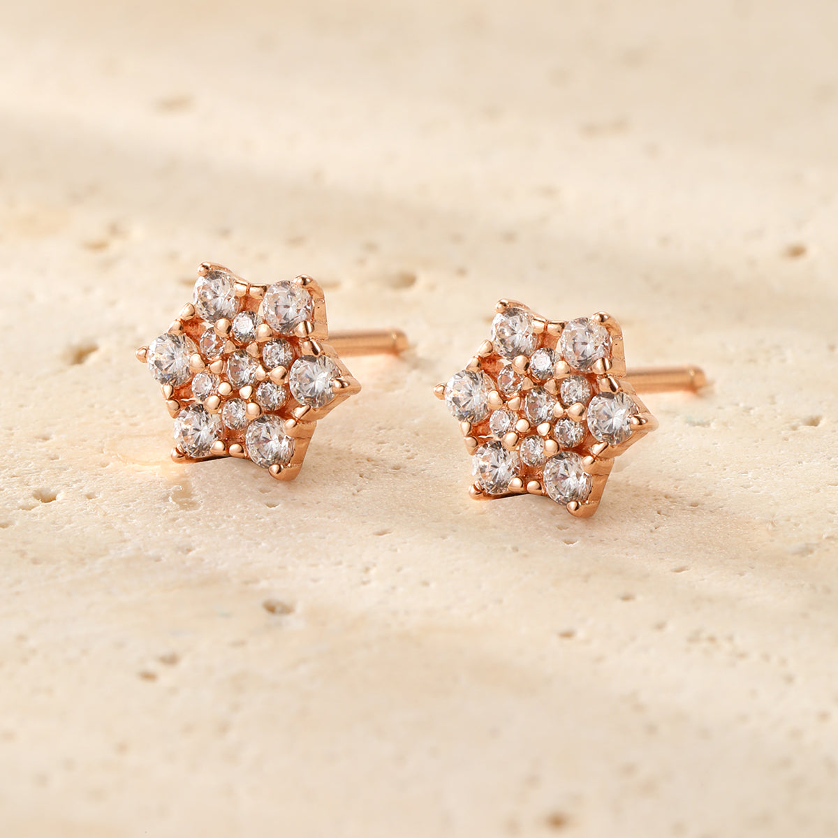 Zirconia Bloom Stud Earrings Sterling Silver