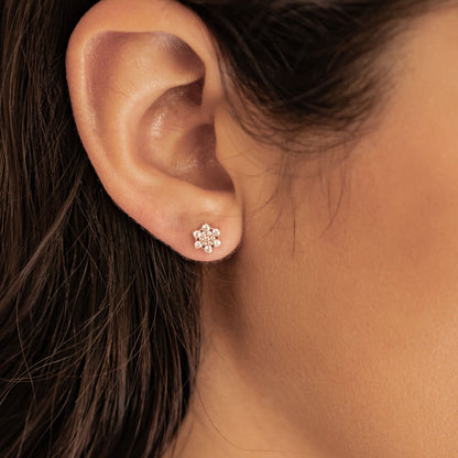 Zirconia Bloom Stud Earrings Sterling Silver
