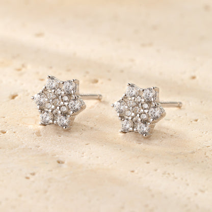 Zirconia Bloom Stud Earrings Sterling Silver