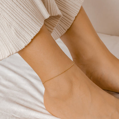 Bead Chain Anklet Gold