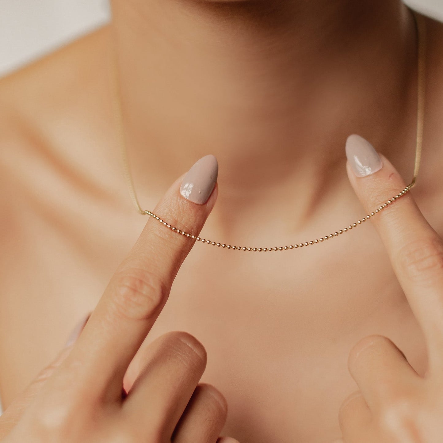 Bead Chain Necklace Gold