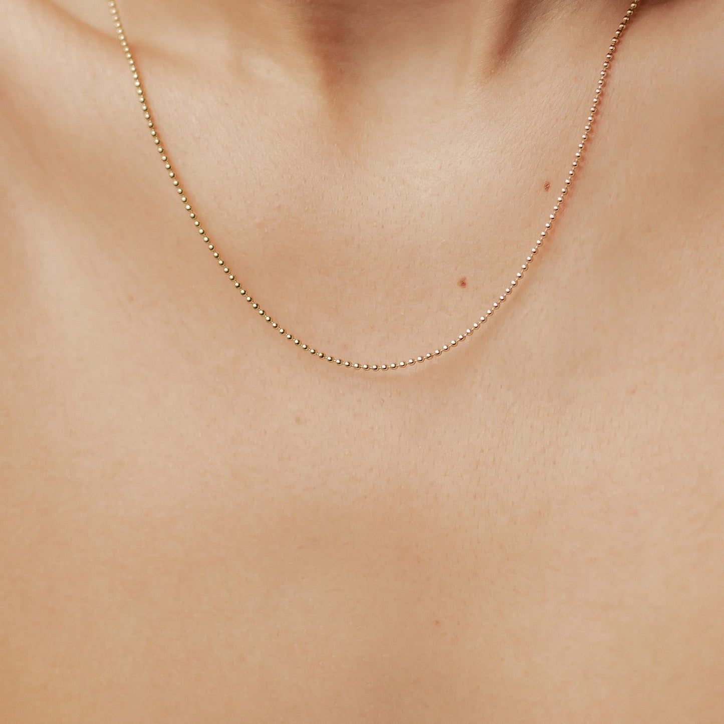 Bead Chain Necklace Gold