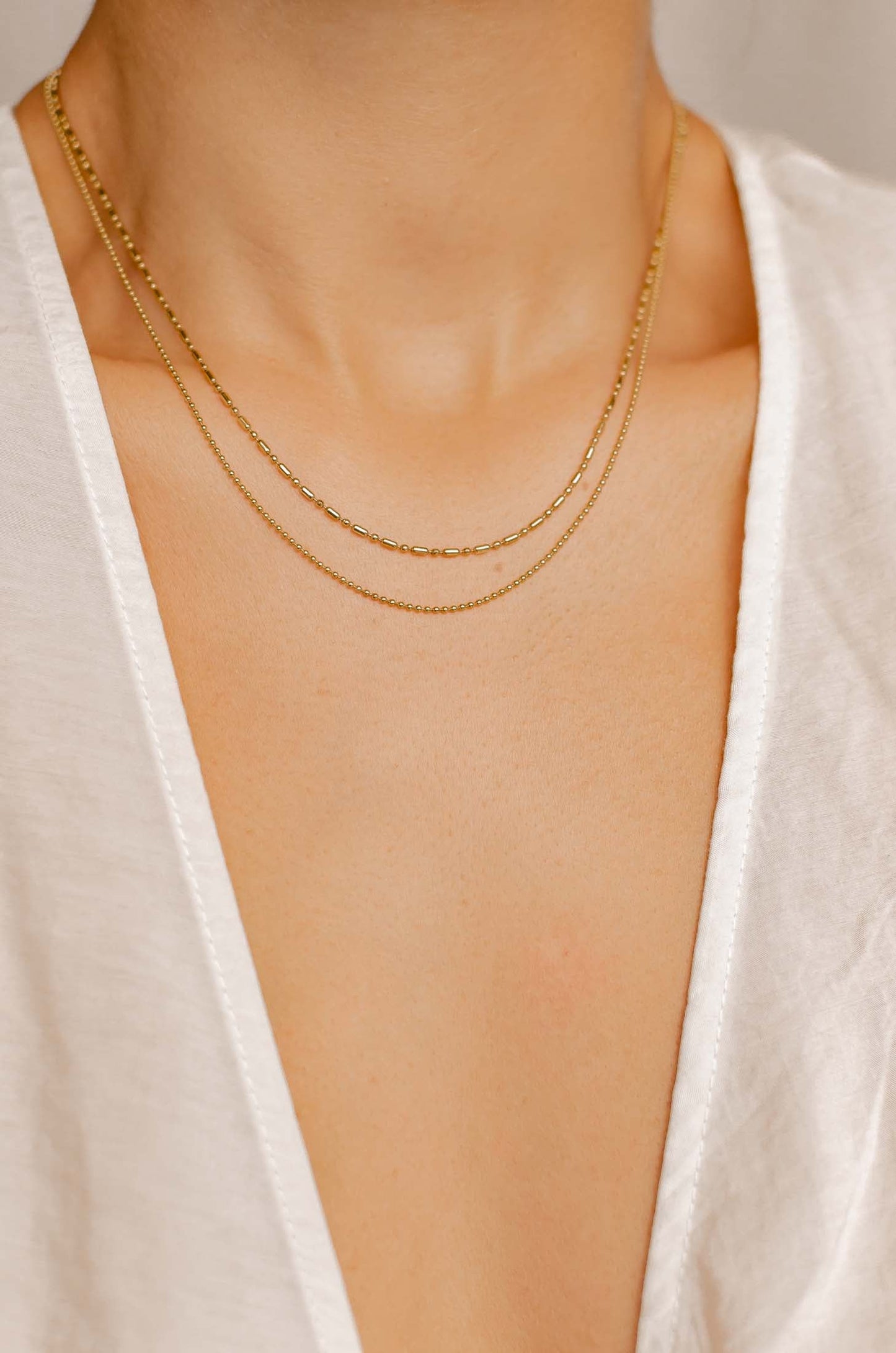 Bead Chain Necklace Gold