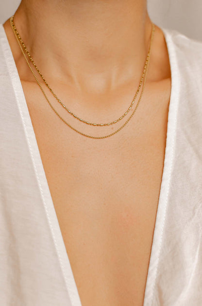 Bead Chain Necklace Gold
