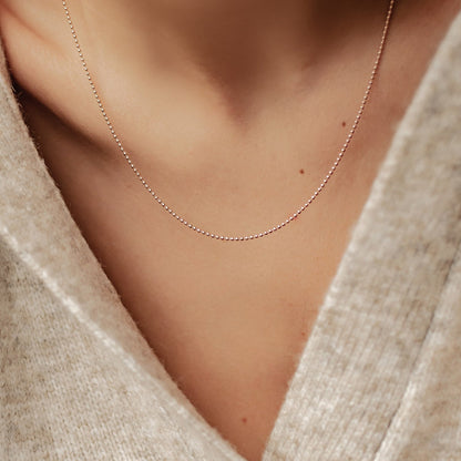 Bead Chain Necklace Rose Gold