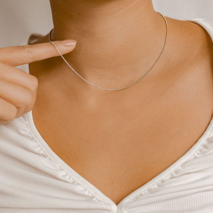 Bead Chain Necklace Silver