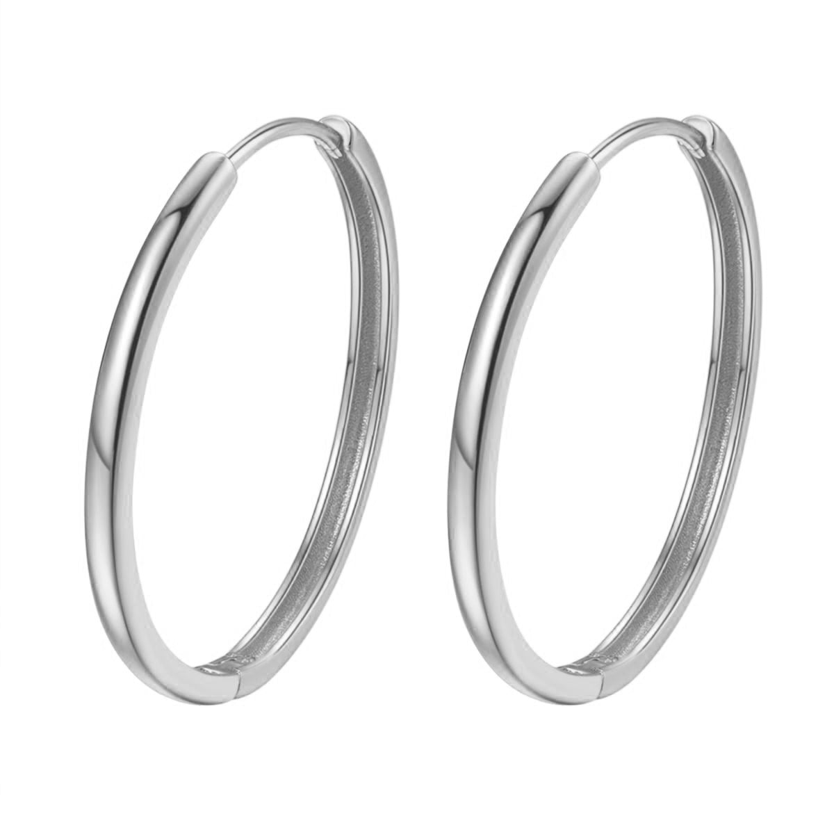 Big Chunky Hoop Earrings Sterling Silver