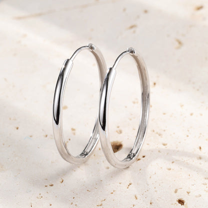 Big Chunky Hoop Earrings Sterling Silver