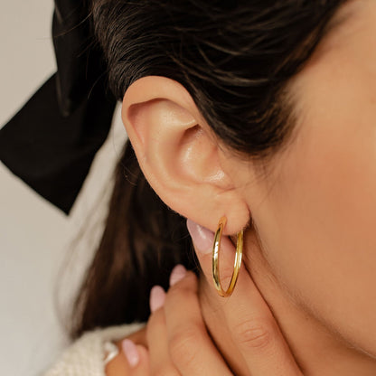 Big Chunky Hoop Earrings Sterling Silver