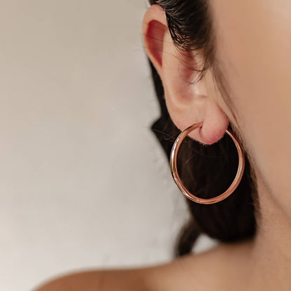 Big Chunky Hoop Earrings Sterling Silver