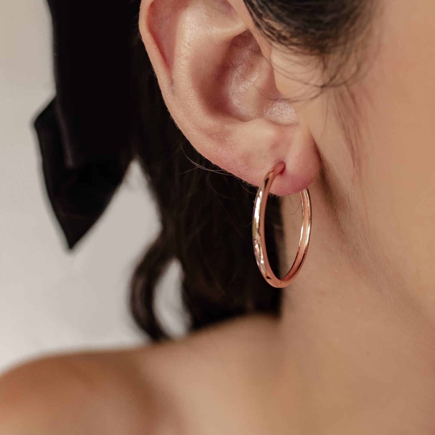 Big Chunky Hoop Earrings Sterling Silver