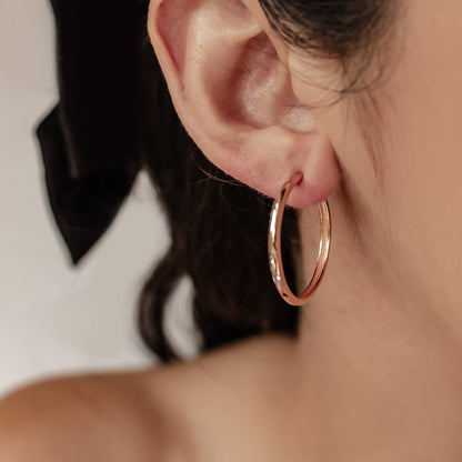 Big Chunky Hoop Earrings Sterling Silver