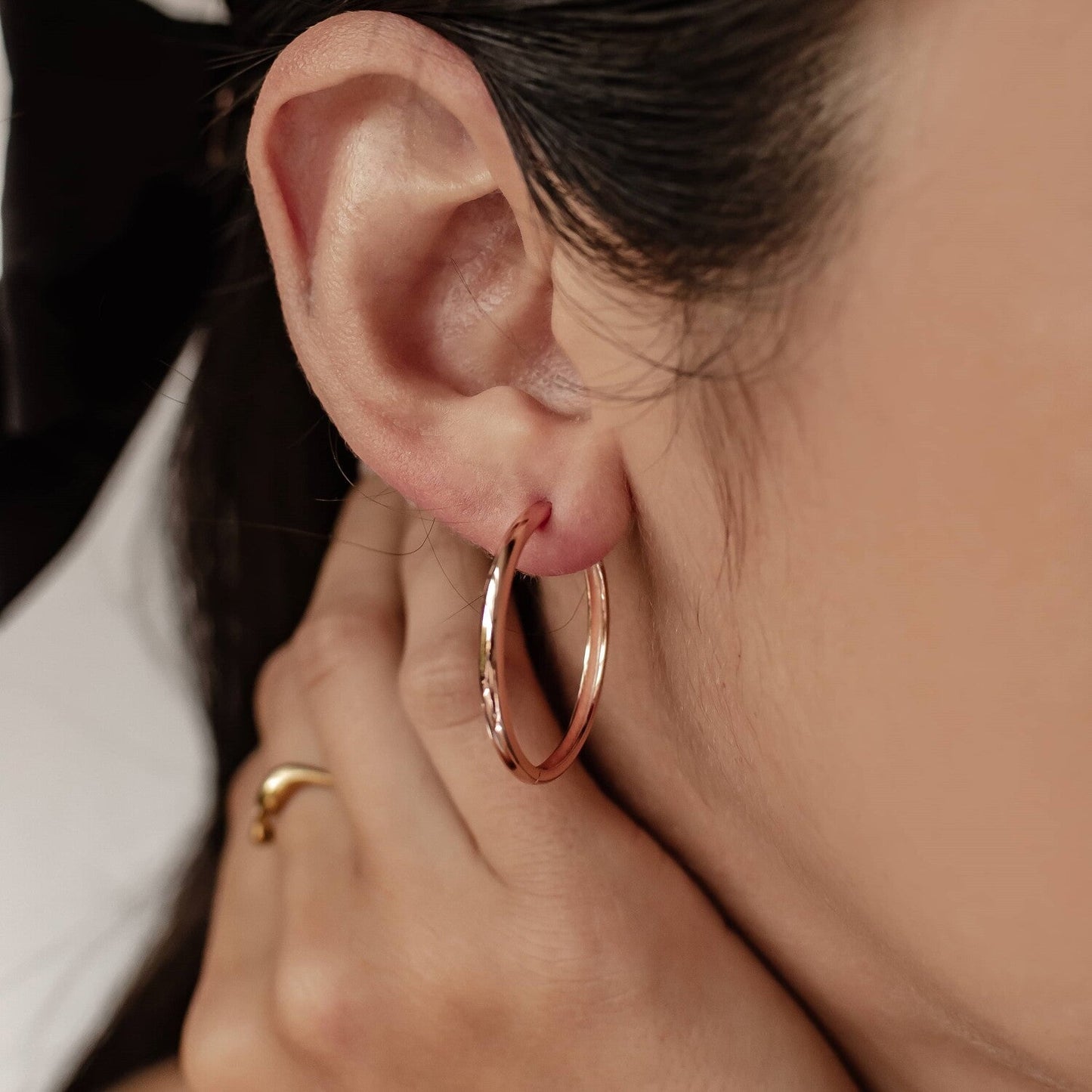 Big Chunky Hoop Earrings Sterling Silver