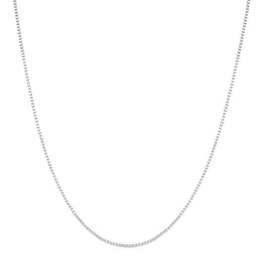 Box Chain Link Necklace Silver