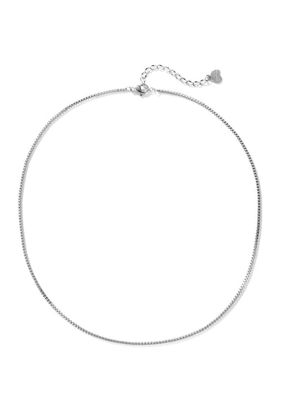 Box Chain Link Necklace Silver