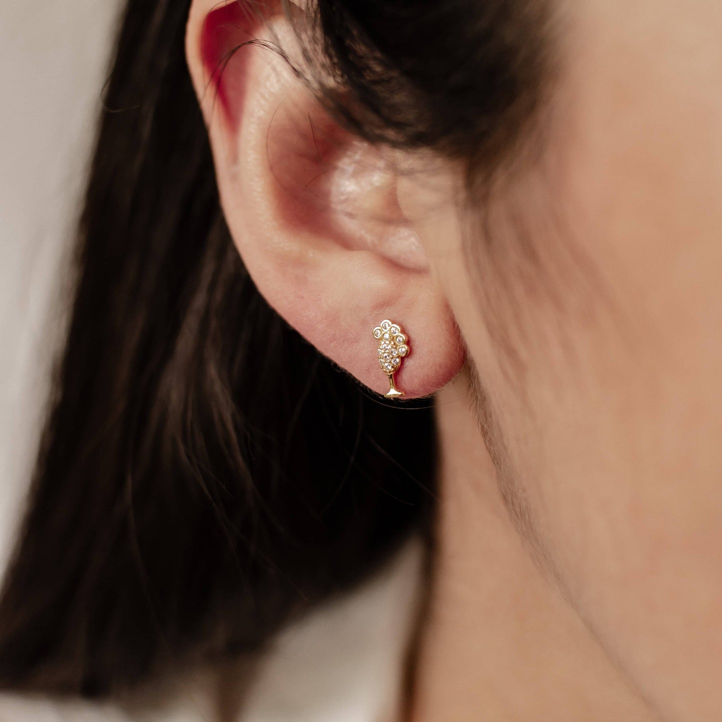 Bubble Champagne Stud Earring Sterling Silver