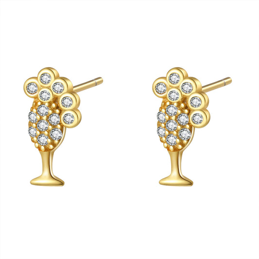 Bubble Champagne Stud Earring Sterling Silver