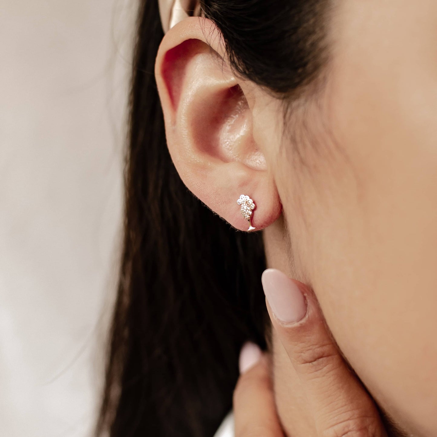 Bubble Champagne Stud Earring Sterling Silver