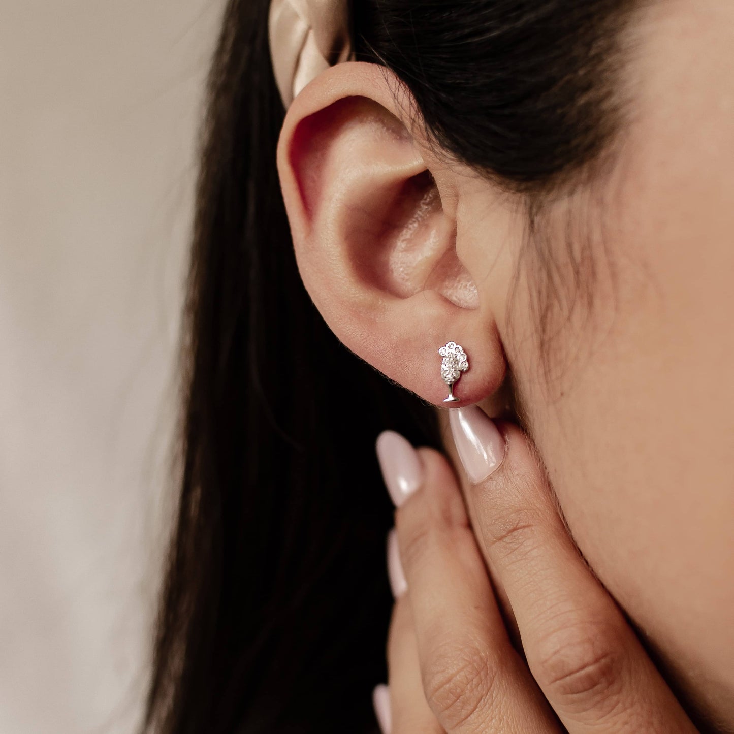 Bubble Champagne Stud Earring Sterling Silver