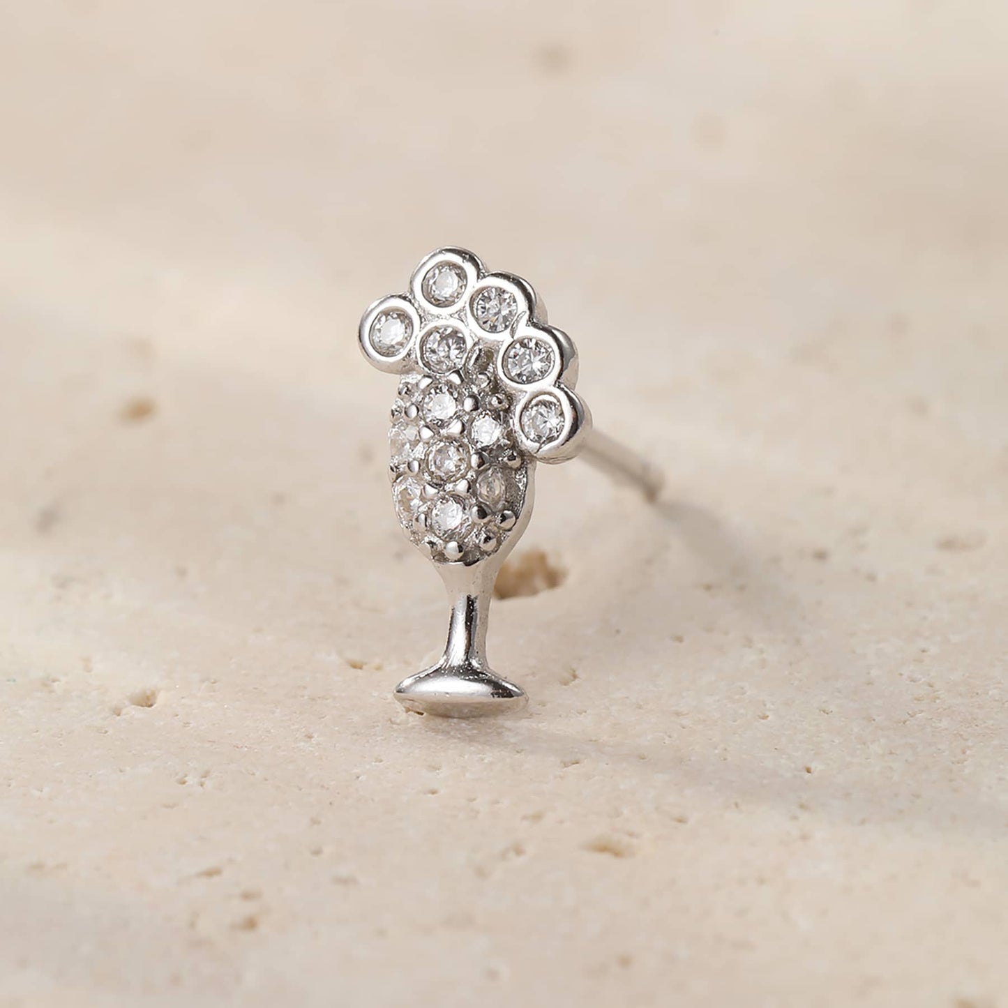 Bubble Champagne Stud Earring Sterling Silver