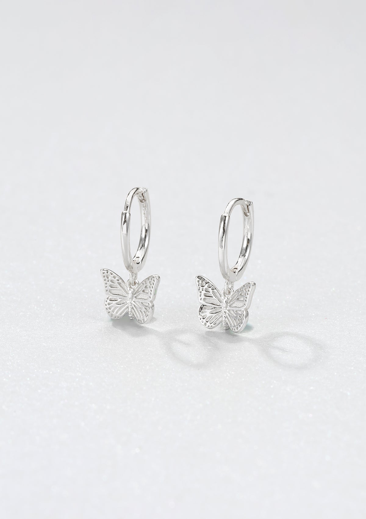 Butterfly Huggie Earrings Sterling Silver