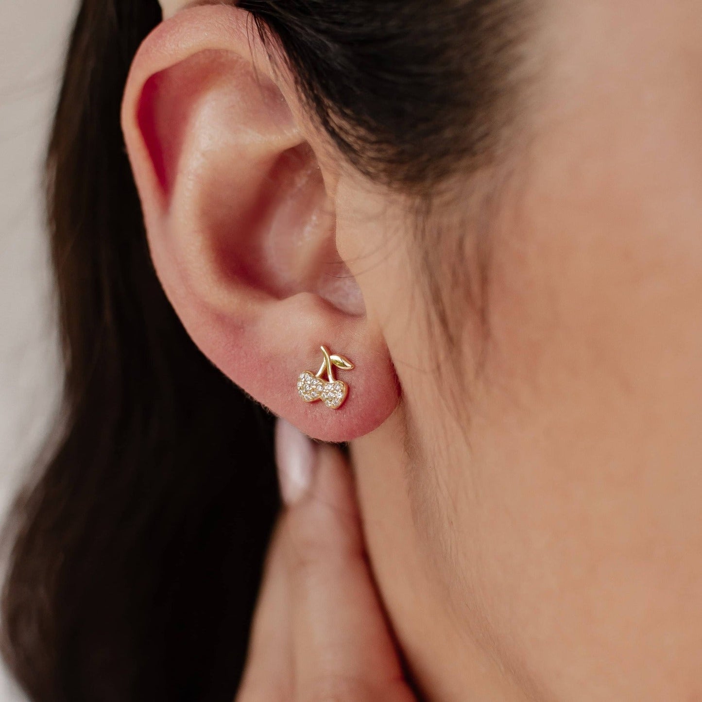 Cherries Stud Earring Sterling Silver