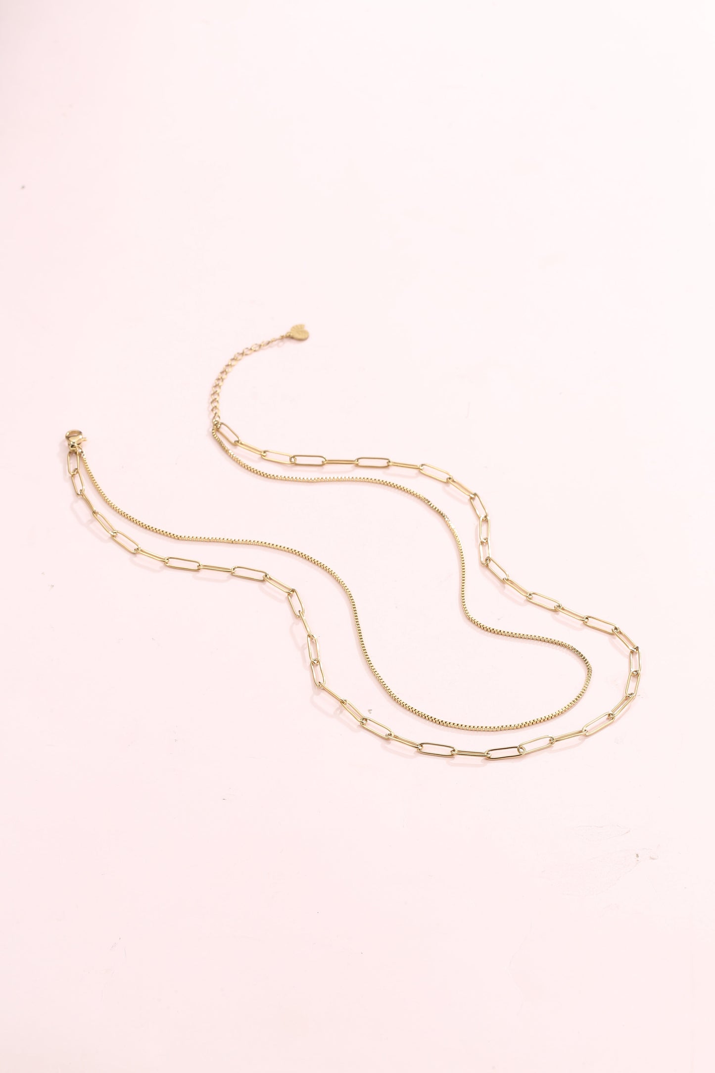 Chunky Chain Layered Necklace Gold