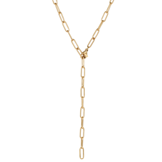 Chunky Chain Y Necklace Gold