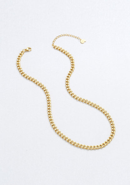Chunky Curb Chain Necklace Gold