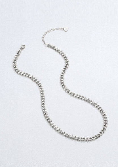 Chunky Curb Chain Necklace Silver