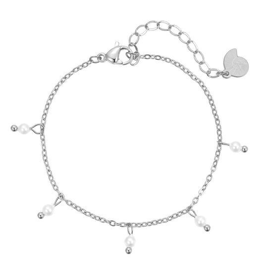 Cinque Pearl Chain Bracelet Silver