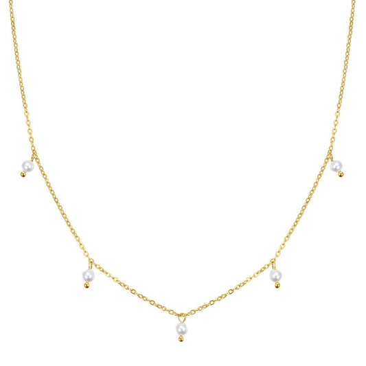 Cinque Pearl Chain Necklace Gold