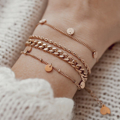 Circles Bobble Chain Bracelet Rose Gold