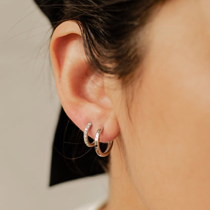 Classic Band and Gemstone Hoop Earring Sets