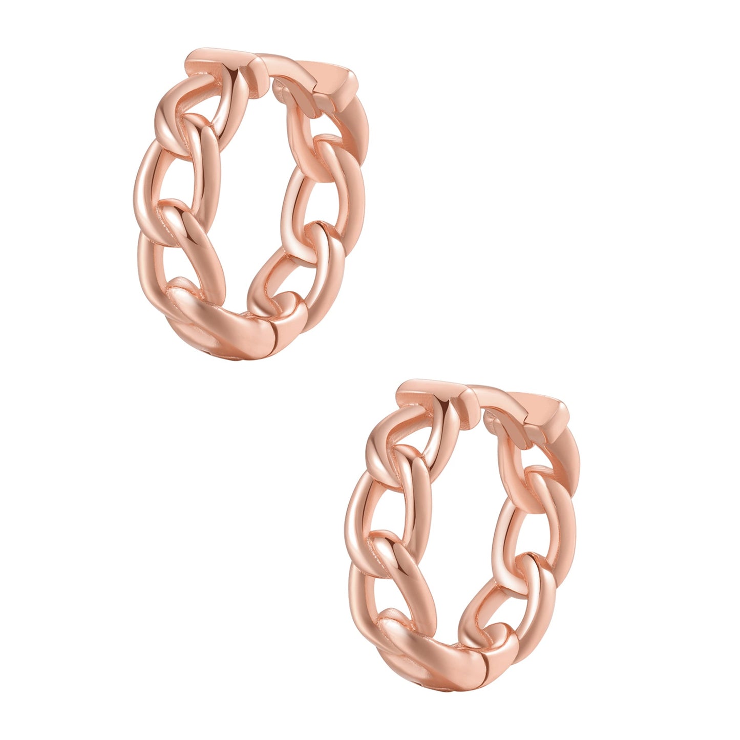 Chunky Chain Huggie Earrings Sterling Silver