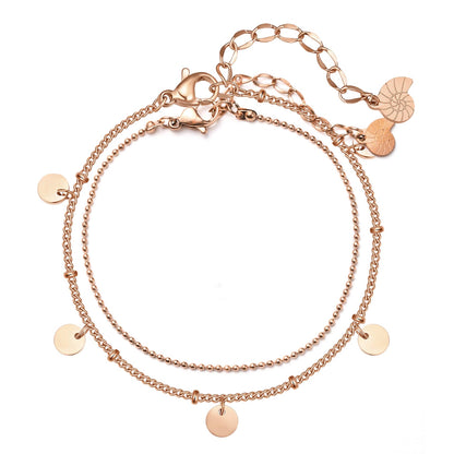 Coin and Bead Chain Bracelet Set