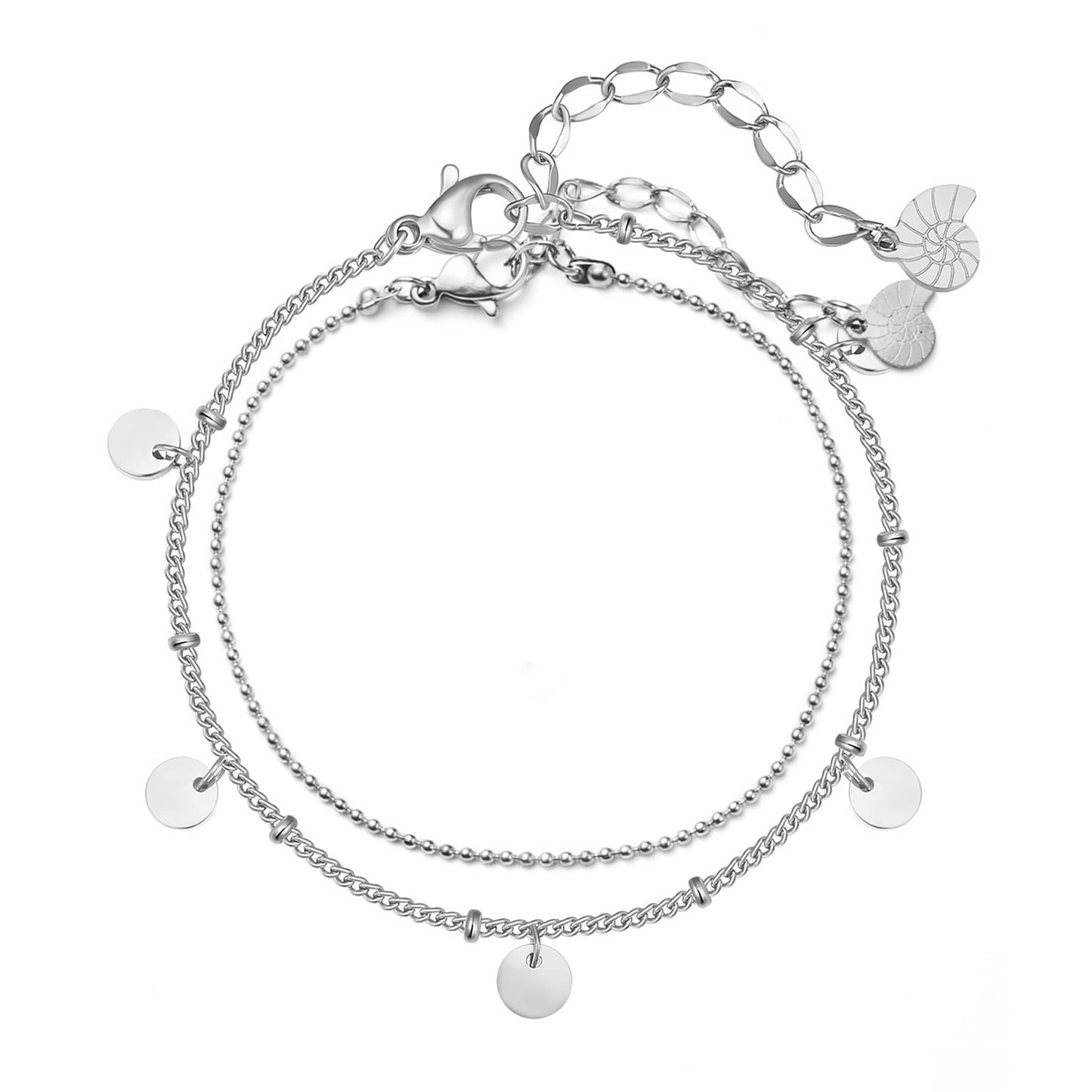 Coin and Bead Chain Bracelet Set