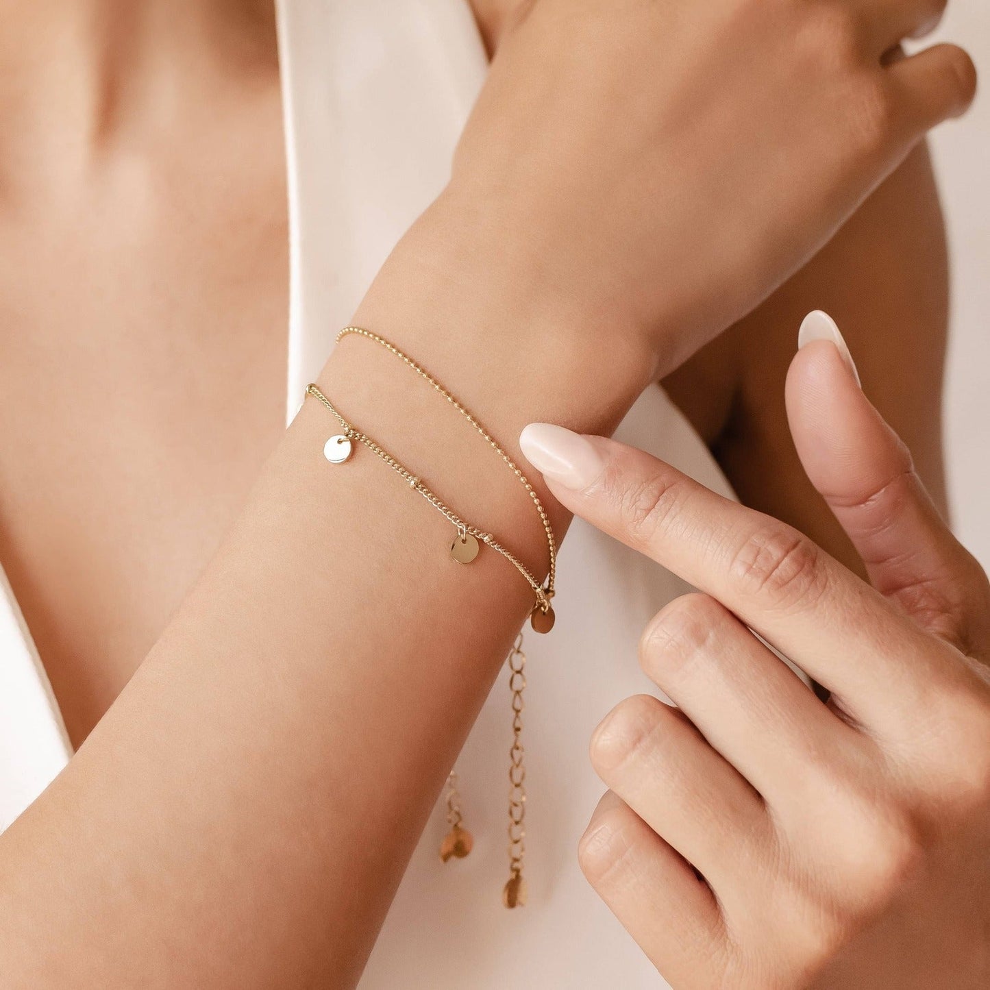 Coin and Bead Chain Bracelet Set